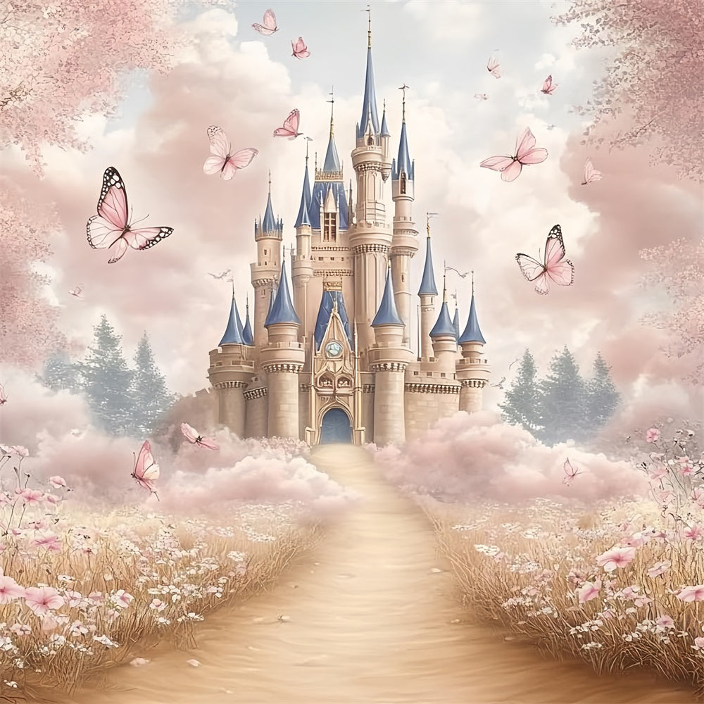 Princess Castle Backdrop Fantasy Garden Backdrop CSH4-328