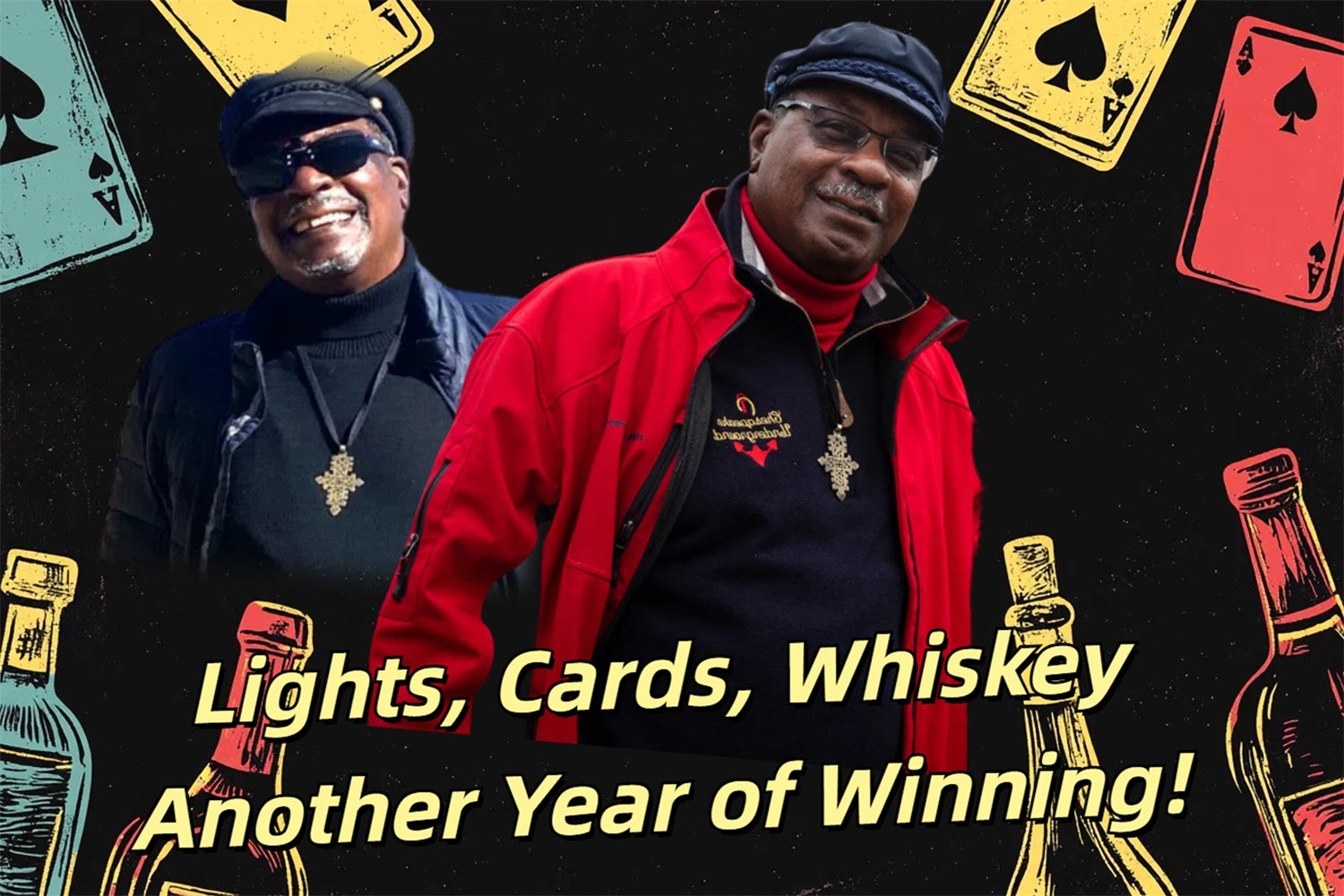 Custom Made Birthday Backdrops Poker Cards Whiskey Vibe Backdrop CSH4-33