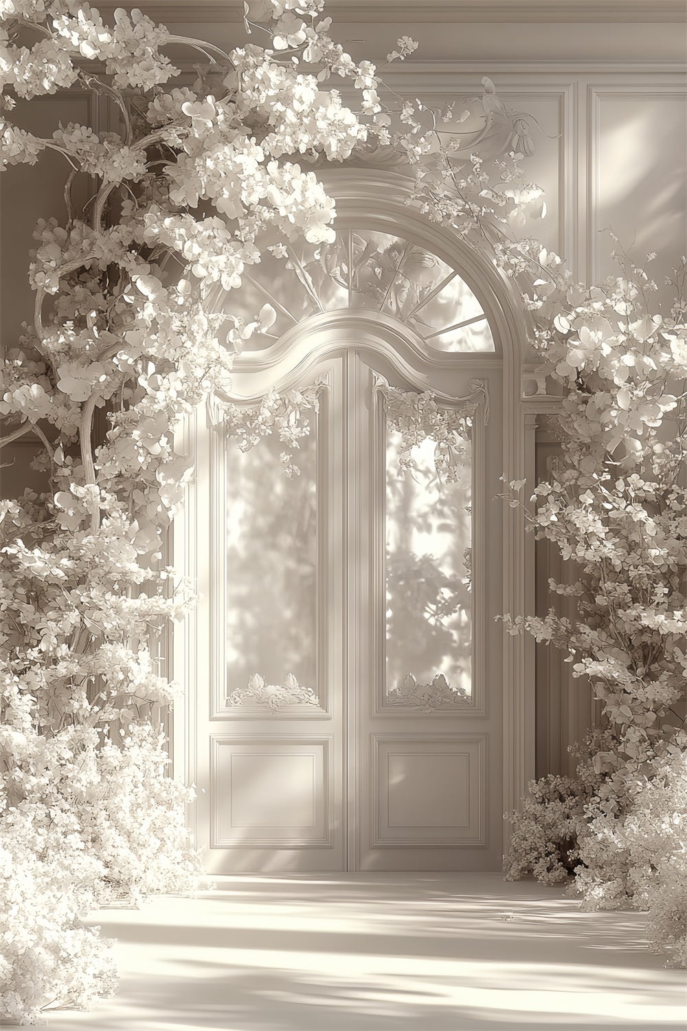 Inside Castle Backdrop White Blossom Arch Backdrop CSH4-357