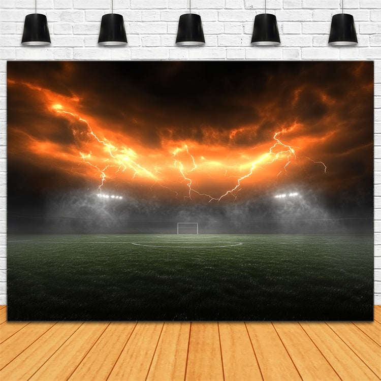Football Field Backdrop Electric Sky Stadium Goal Backdrop CSH4-367
