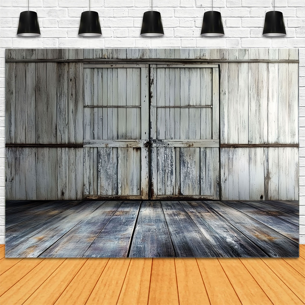 Retro Backdrops Rustic Farmhouse Barn Door Vintage Backdrops CSH4-396