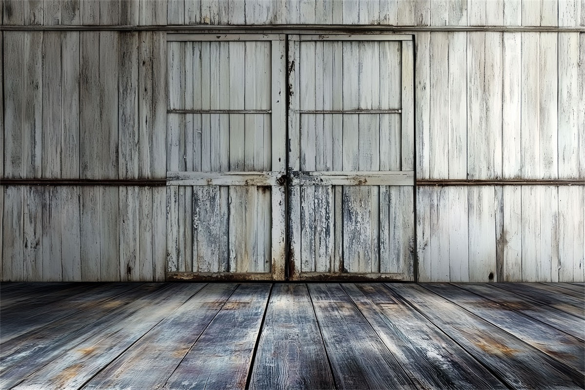 Retro Backdrops Rustic Farmhouse Barn Door Vintage Backdrops CSH4-396