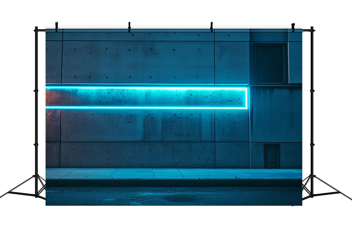 Architecture Backdrop Blue Neon Light Wall Backdrop CSH4-409