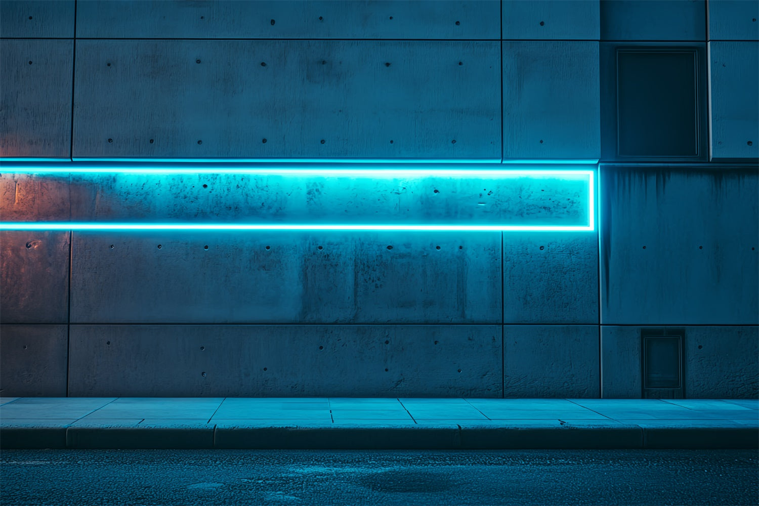 Architecture Backdrop Blue Neon Light Wall Backdrop CSH4-409