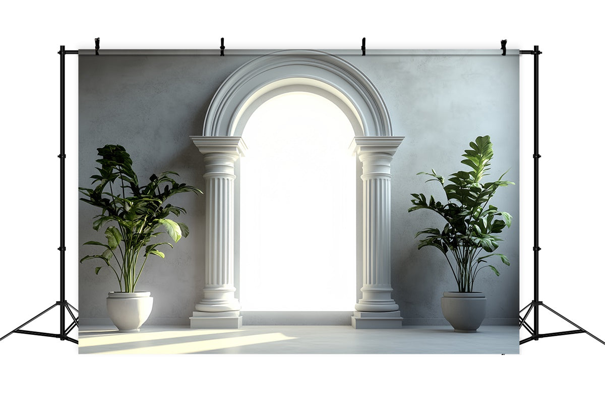 Vintage Backdrop For Photoshoot Minimalist Arch Plant Backdrop CSH4-416