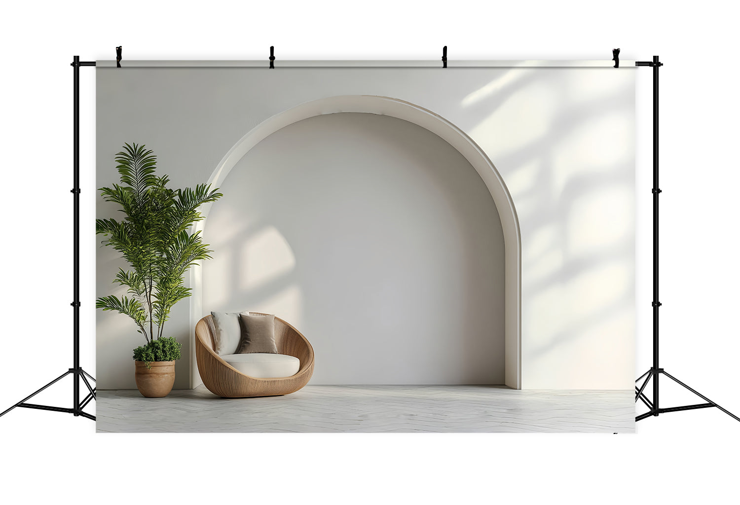 Architecture Backdrop Soft White Modern Archway Backdrop CSH4-417