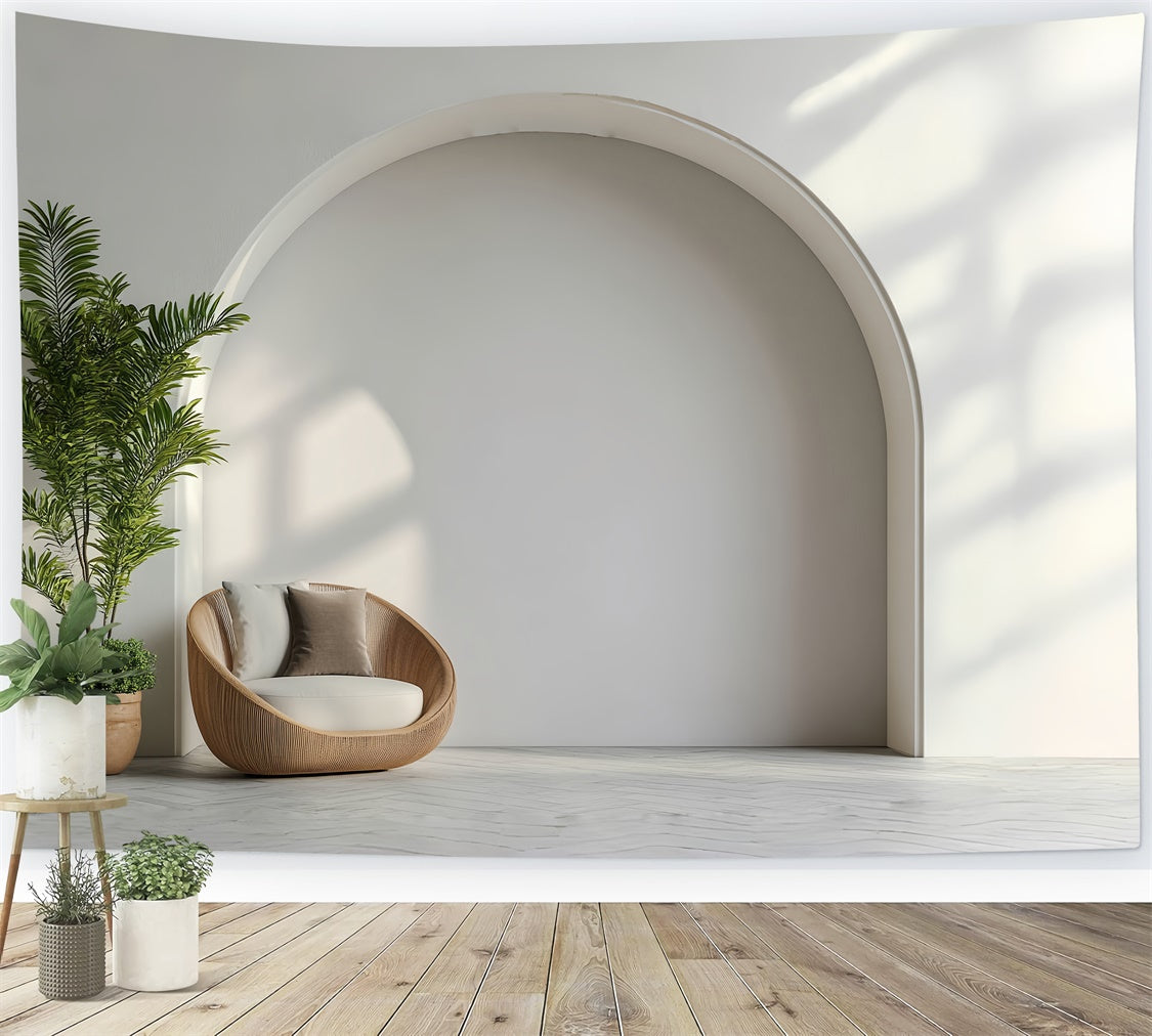 Architecture Backdrop Soft White Modern Archway Backdrop CSH4-417