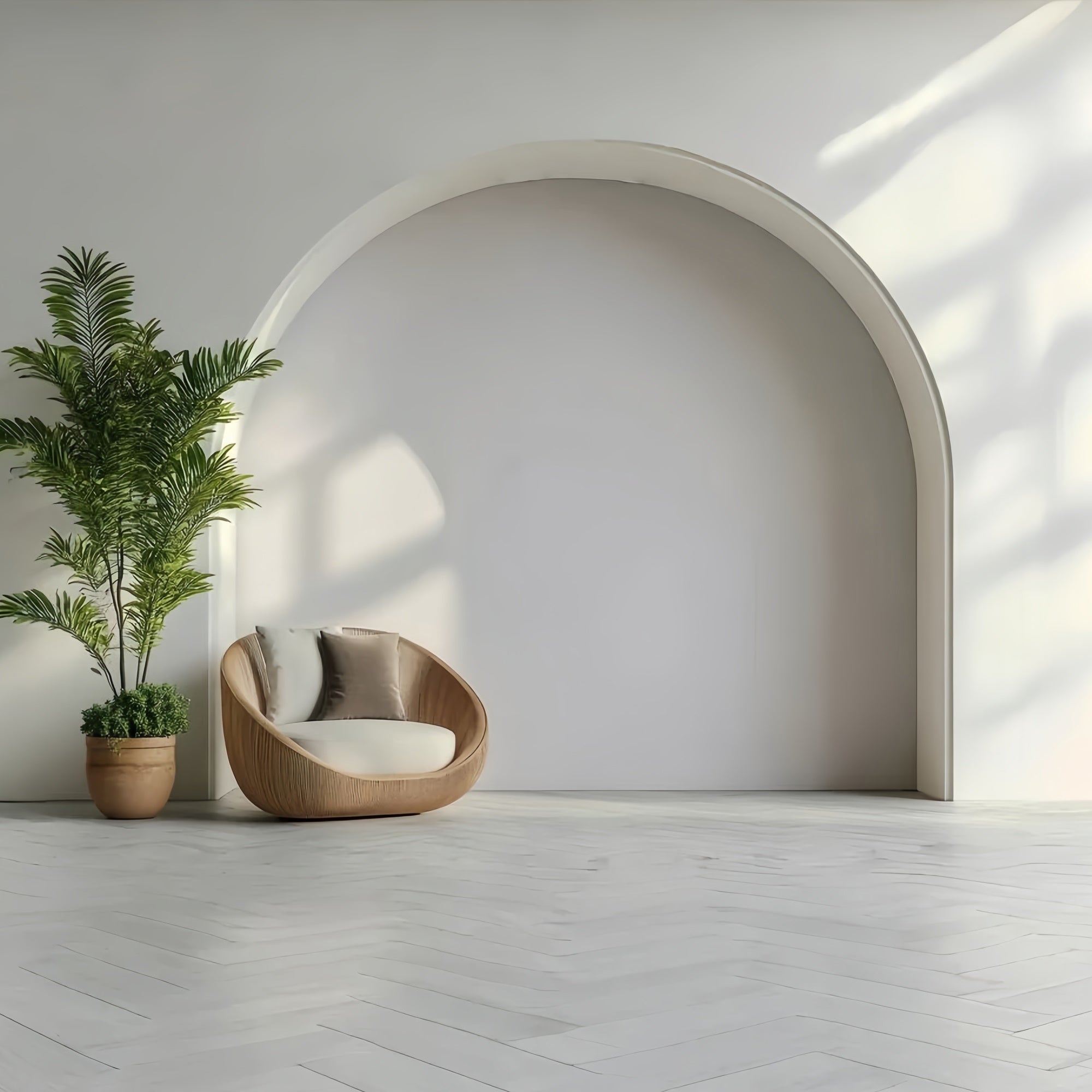 Architecture Backdrop Soft White Modern Archway Backdrop CSH4-417