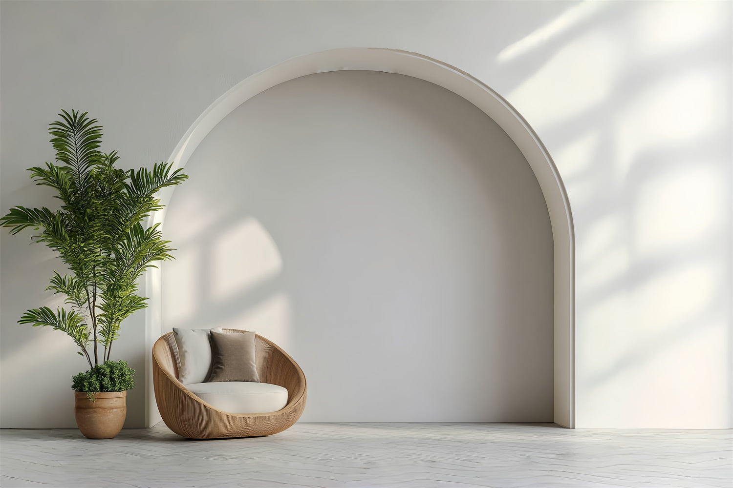 Architecture Backdrop Soft White Modern Archway Backdrop CSH4-417
