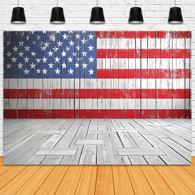 Vintage Backdrop For Photoshoot Classic Flag Wooden Panel Backdrop CSH4-421