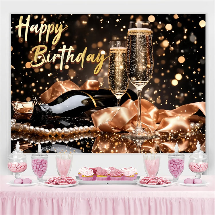 Custom Backdrops For Birthdays Elegant Pearl Champagne Backdrop CSH4-48