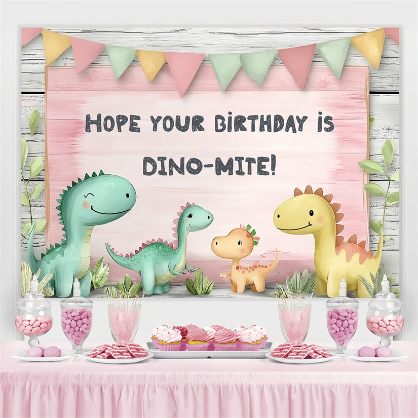 Custom Birthday Backdrops Cute Dinosaur Friends Backdrop CSH4-61