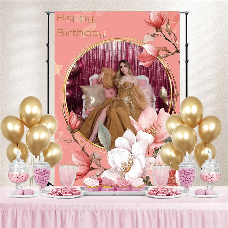 Custom Birthday Backdrops Vintage Bloom Backdrop CSH4-67