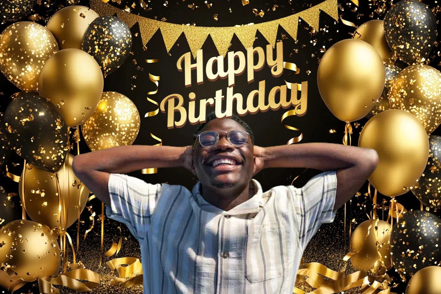 Personalized Birthday Backdrop Balloon Party Backdrop CSH4-68