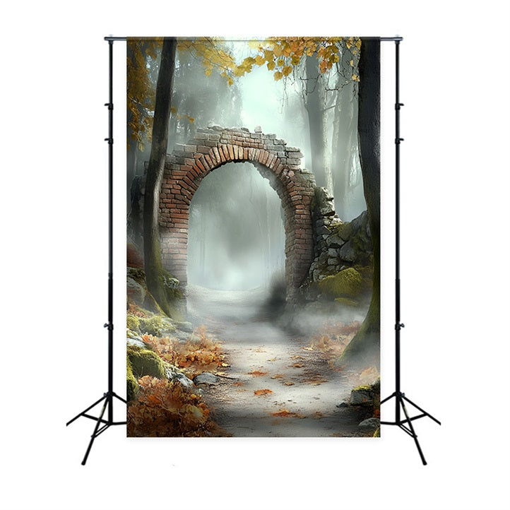 Autumn Forest Backdrop Autumn Stone Archway Backdrop CSH4-72