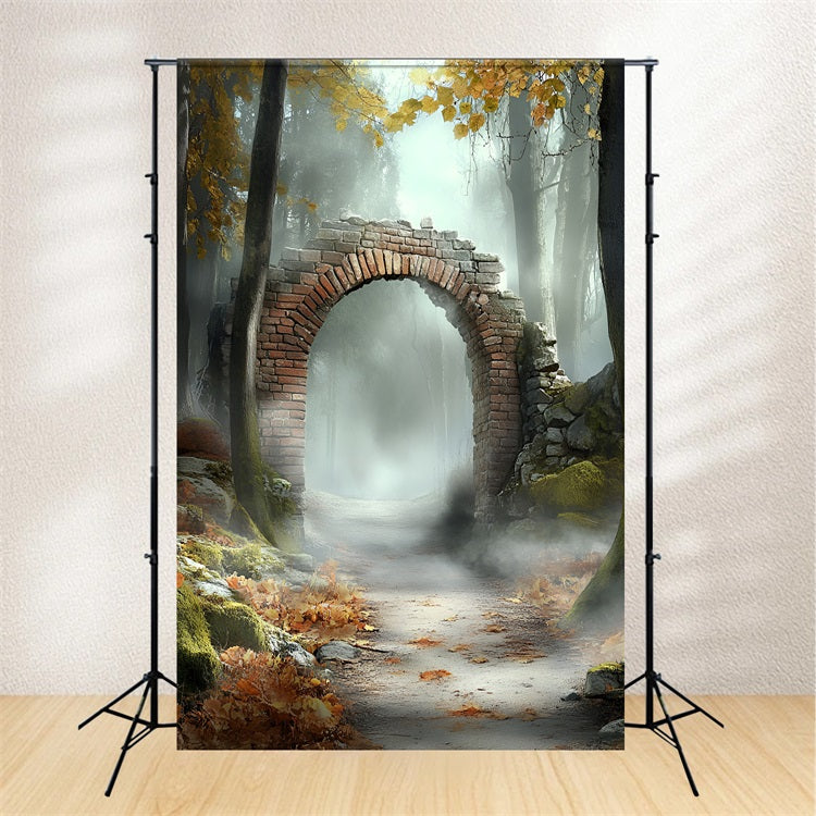 Autumn Forest Backdrop Autumn Stone Archway Backdrop CSH4-72