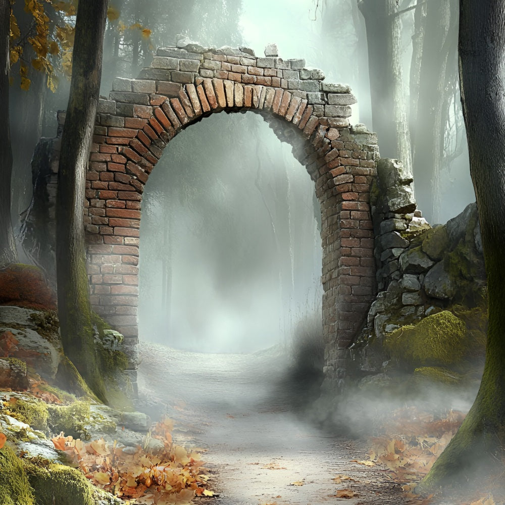 Autumn Forest Backdrop Autumn Stone Archway Backdrop CSH4-72