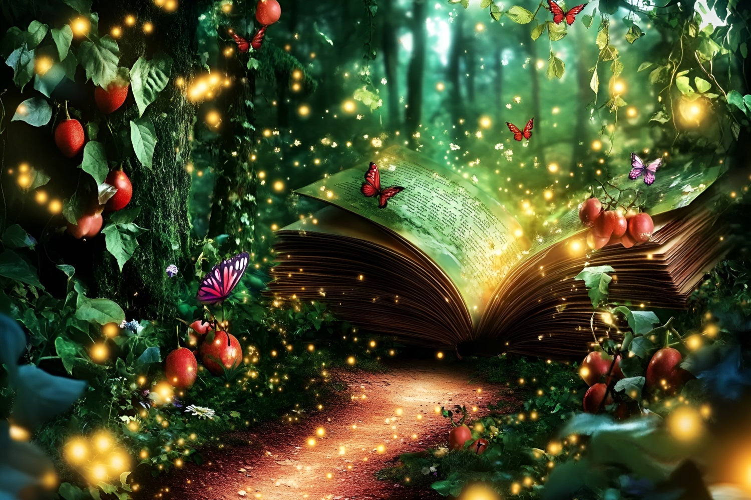 Enchanted Forest Backdrop Magical Book Pathway Backdrop CSH4-73