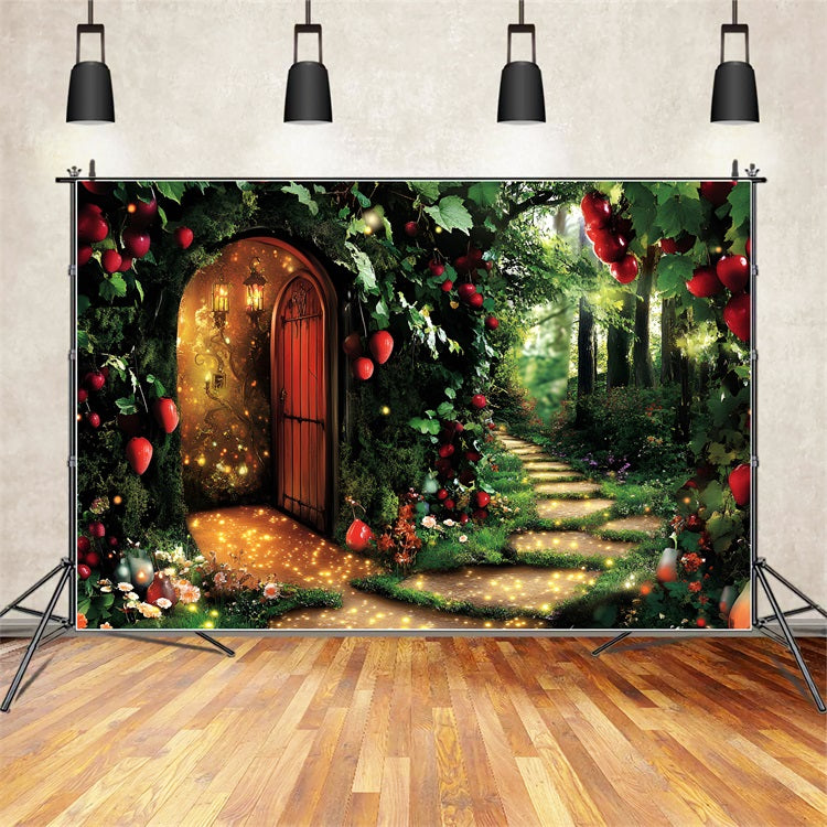 Forest Backdrop Photography Glowing Path Door Backdrop CSH4-74