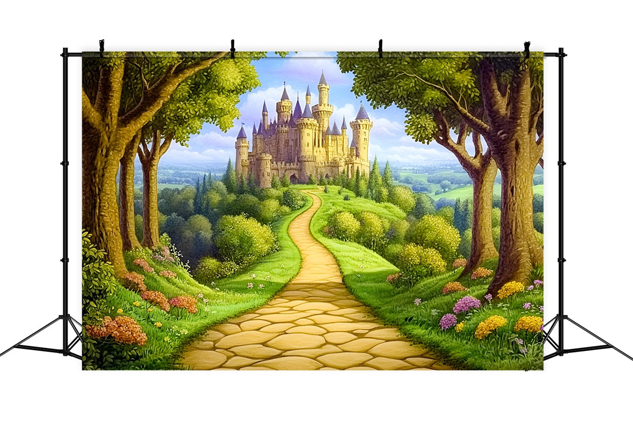 Fairy Tale Forest Backdrop Castle Path Backdrop CSH4-77