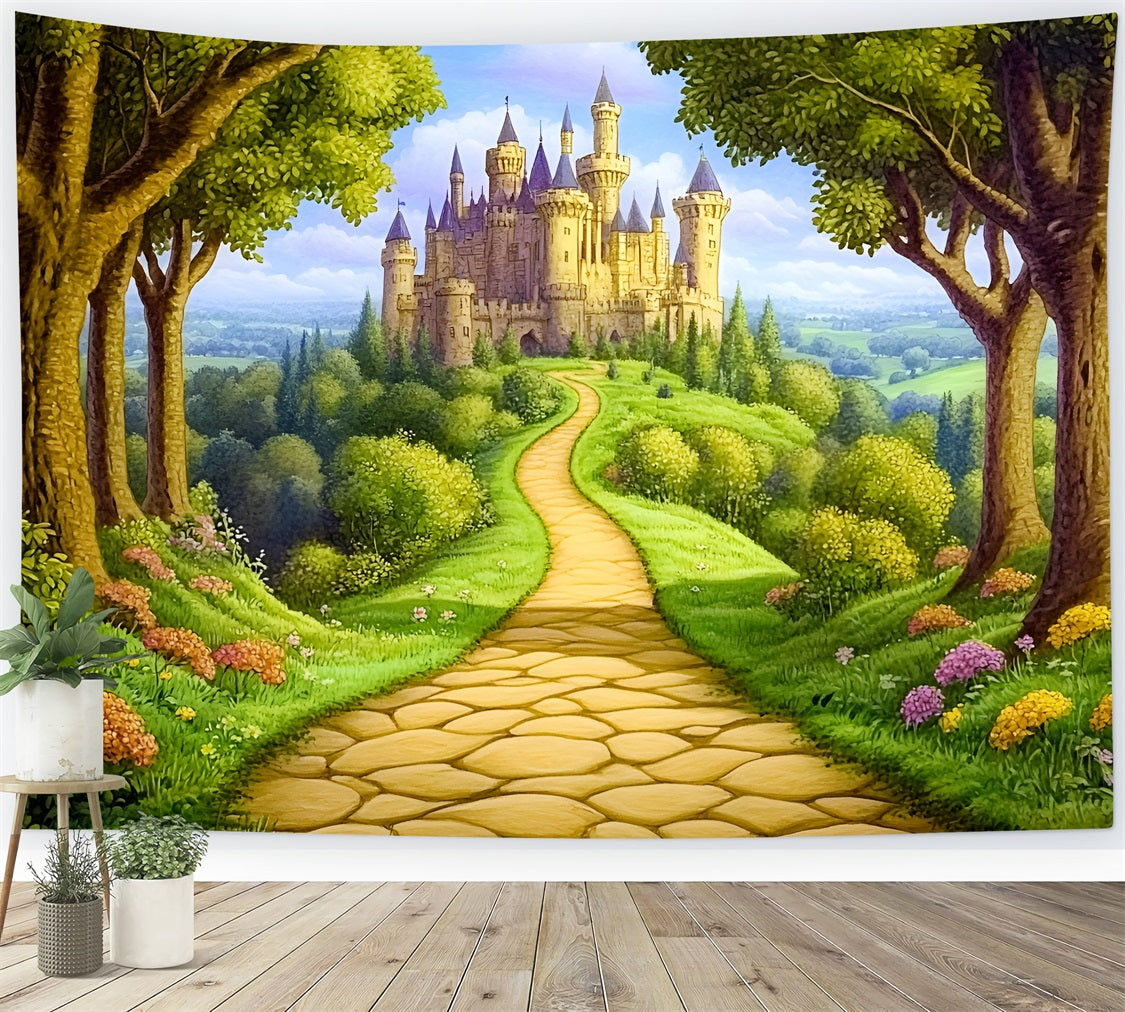 Fairy Tale Forest Backdrop Castle Path Backdrop CSH4-77