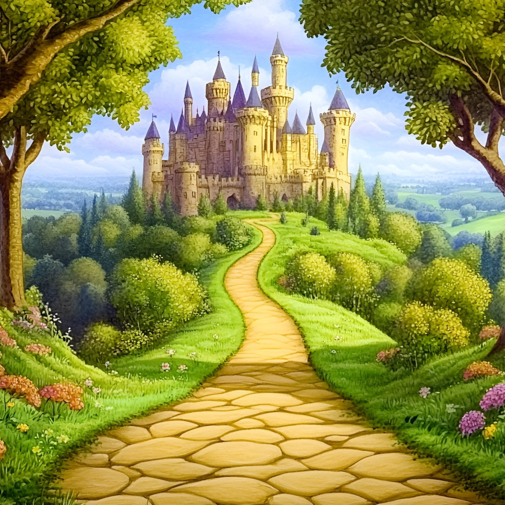 Fairy Tale Forest Backdrop Castle Path Backdrop CSH4-77