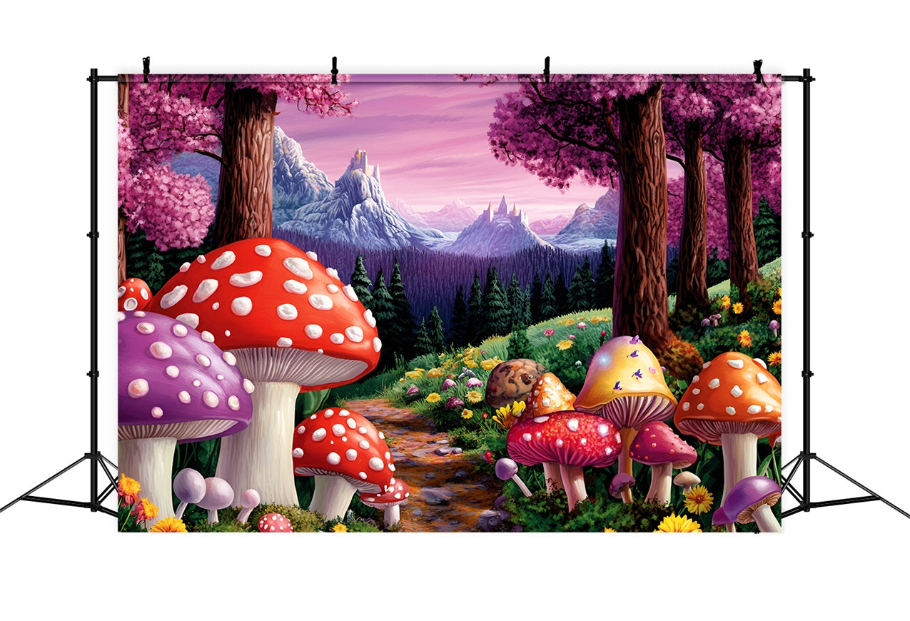 Backdrops Forest Toadstool Trail Castle Peaks Backdrop CSH4-79