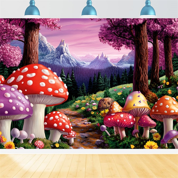 Backdrops Forest Toadstool Trail Castle Peaks Backdrop CSH4-79
