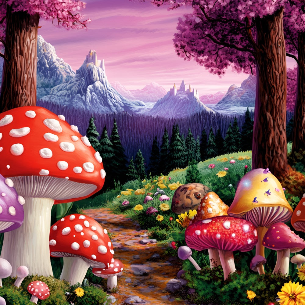 Backdrops Forest Toadstool Trail Castle Peaks Backdrop CSH4-79