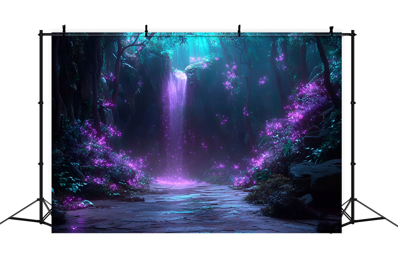 Forest Photo Backdrops Purple Glow Waterfall Backdrop CSH4-84