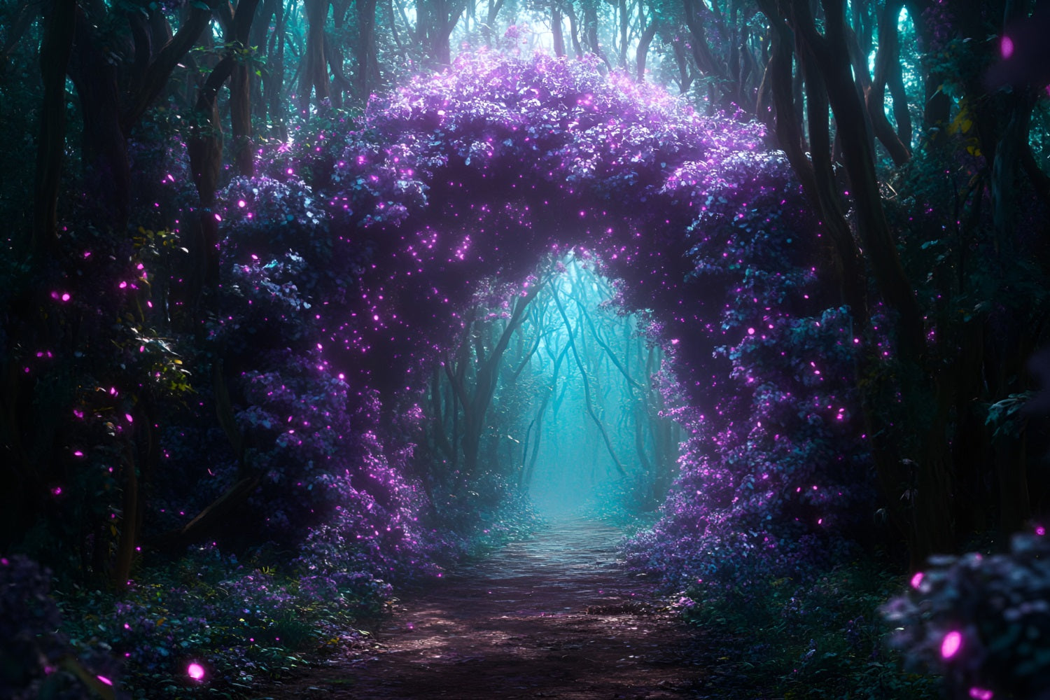 Forest Theme Backdrop Enchanted Flower Archway Backdrop CSH4-85