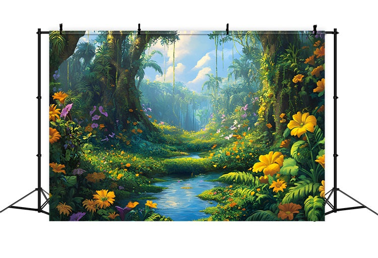 Jungle Backdrops Floral Forest Bright Sky Backdrop CSH4-94