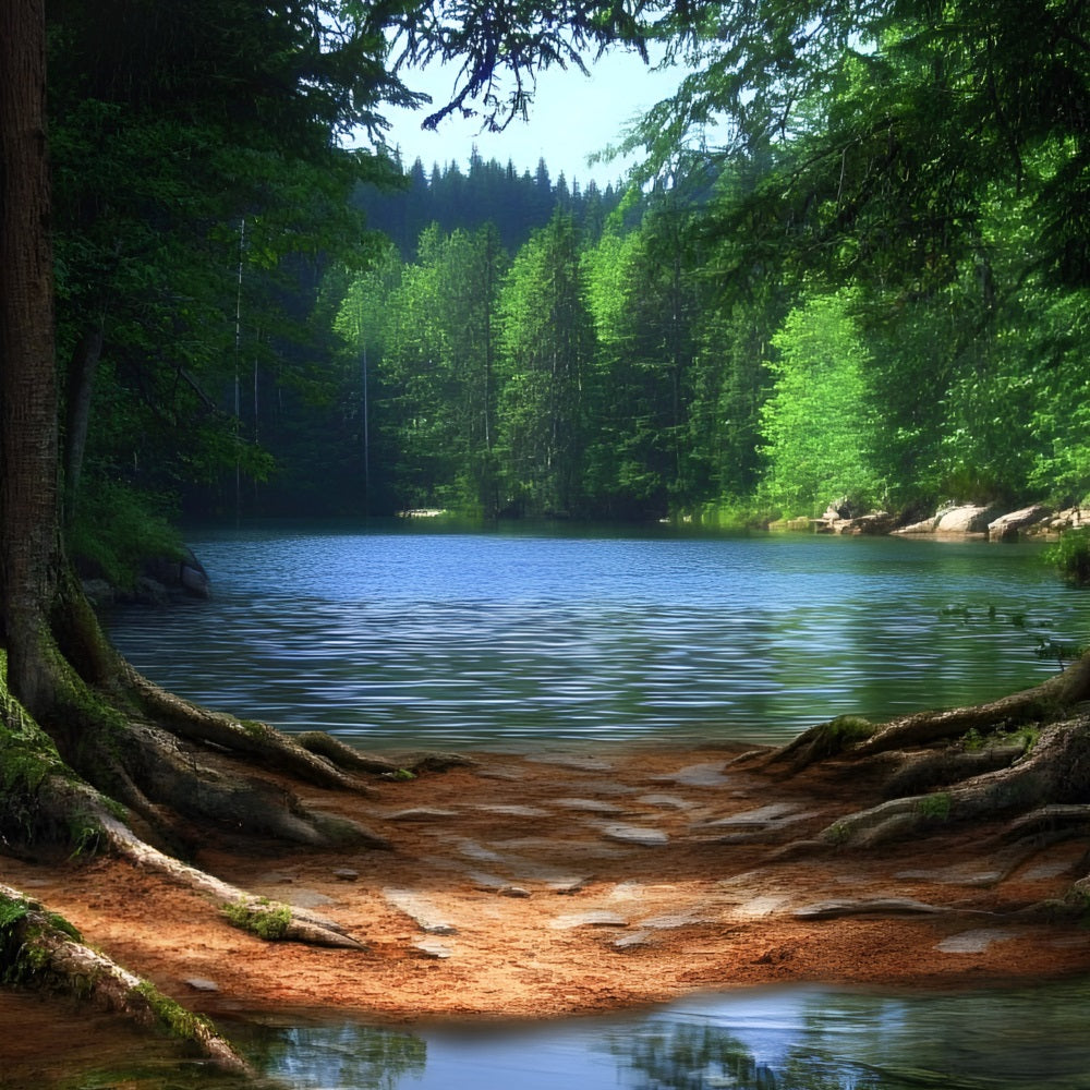 Forest Backdrops For Photography Lake Roots Backdrop CSH4-95