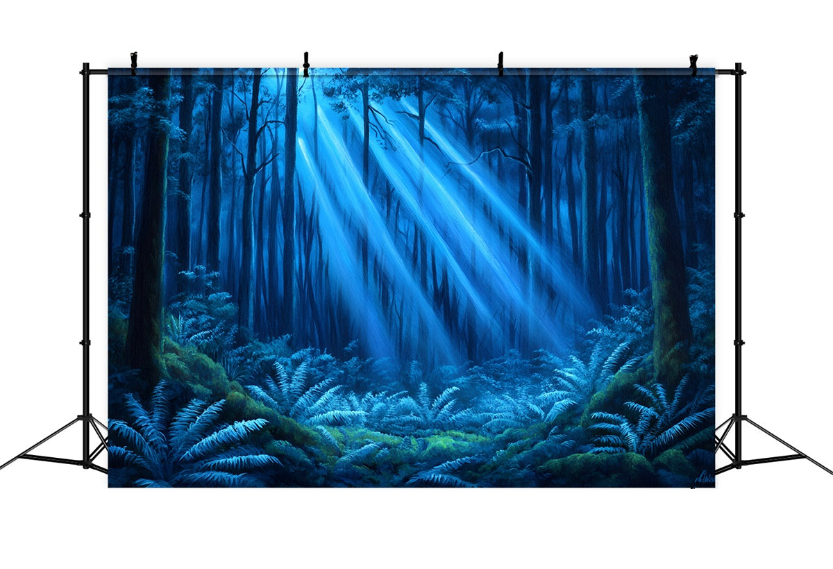 Enchanted Forest Backdrop Ideas Dreamy Blue Rays Forest Backdrop CSH4-97