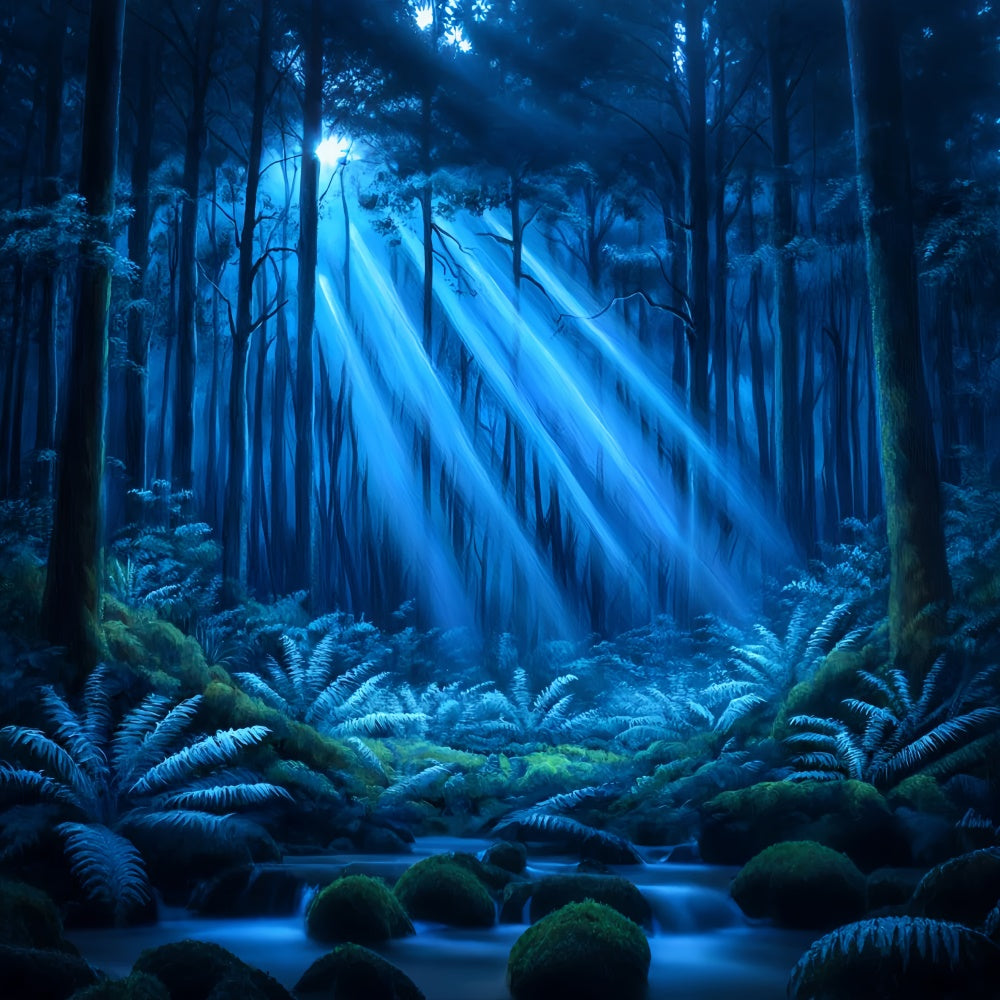 Enchanted Forest Backdrop Ideas Dreamy Blue Rays Forest Backdrop CSH4-97