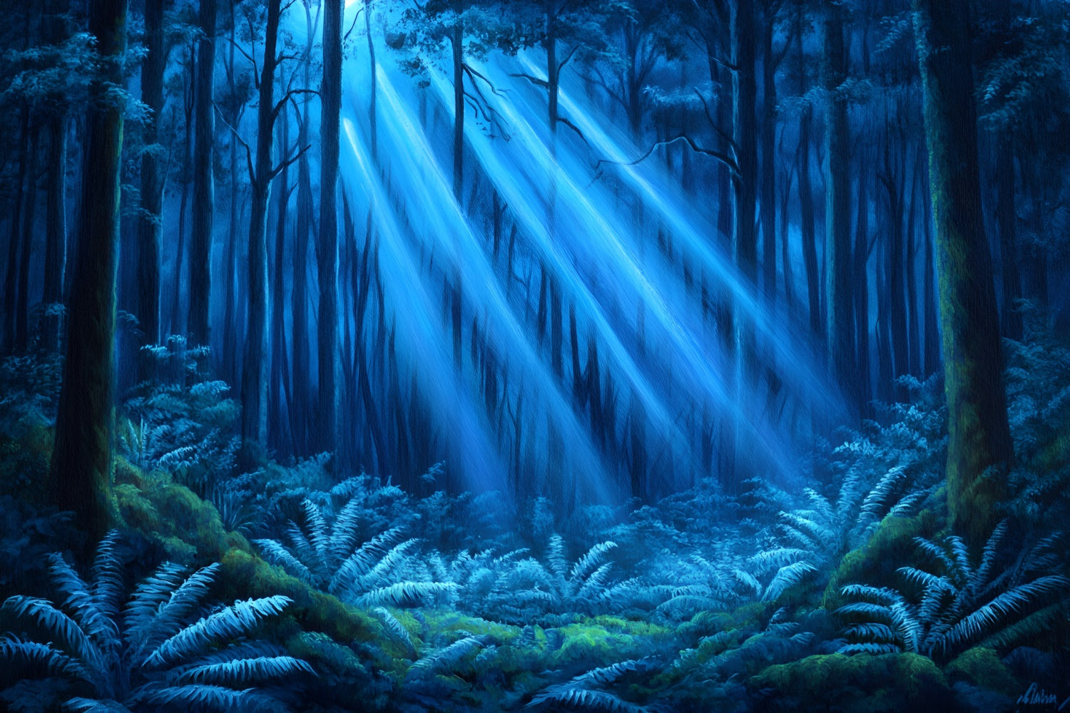 Enchanted Forest Backdrop Ideas Dreamy Blue Rays Forest Backdrop CSH4-97