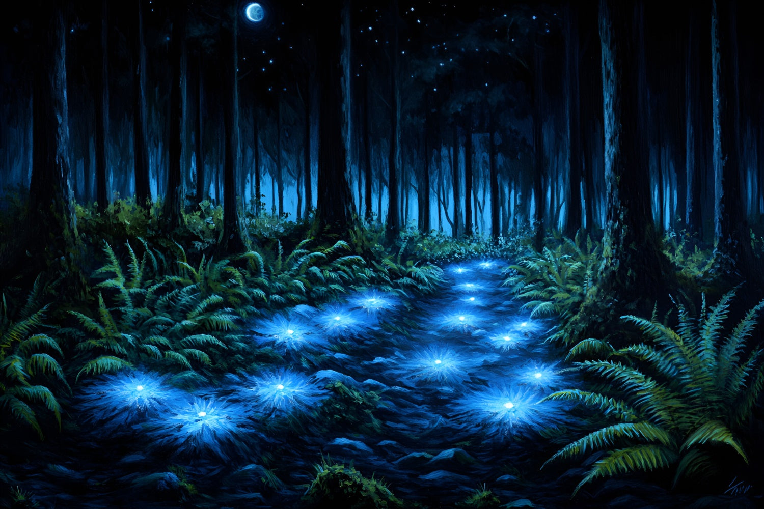 Forest Photo Backdrops Magical Light Flower Path Backdrop CSH4-99