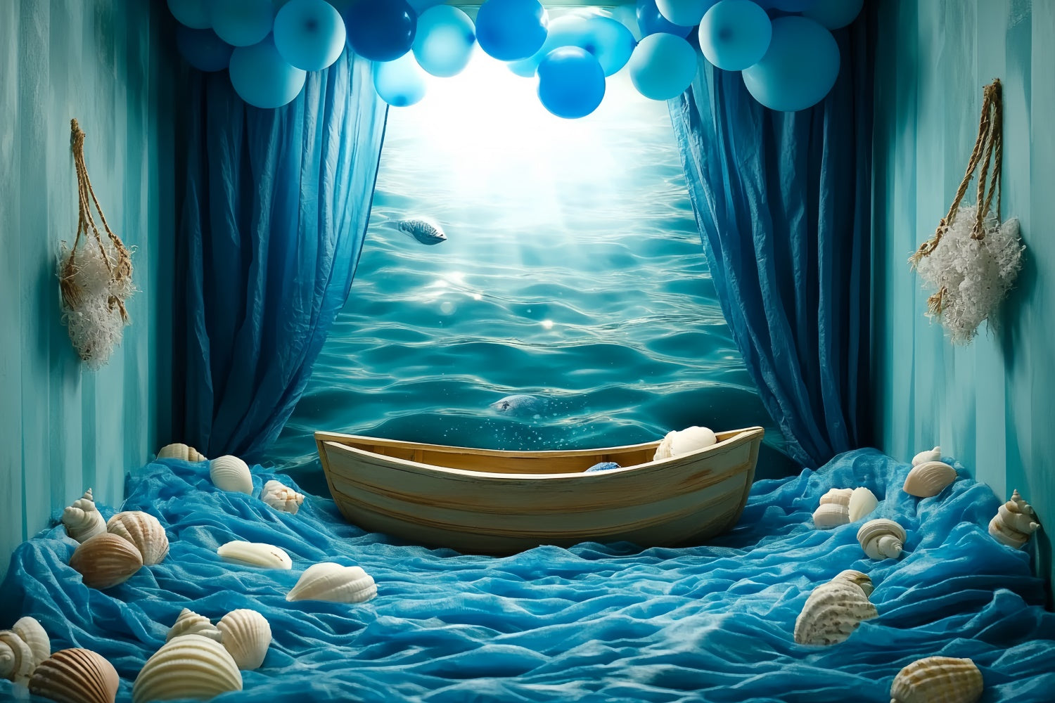 Summer Photo Backdrop Waterscape Shell Fantasy Backdrop CSH5-106