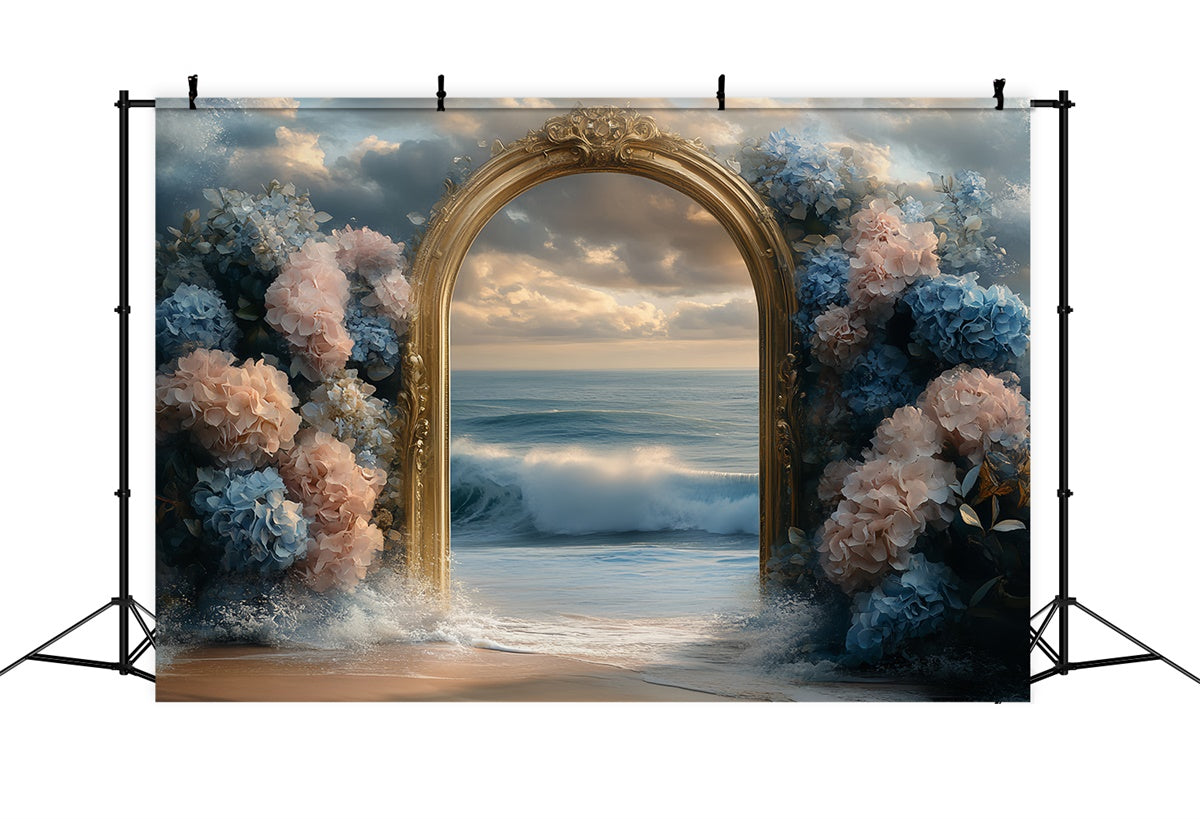 Summer Beach Backdrop Hydrangea Dream Sea Backdrop CSH5-110