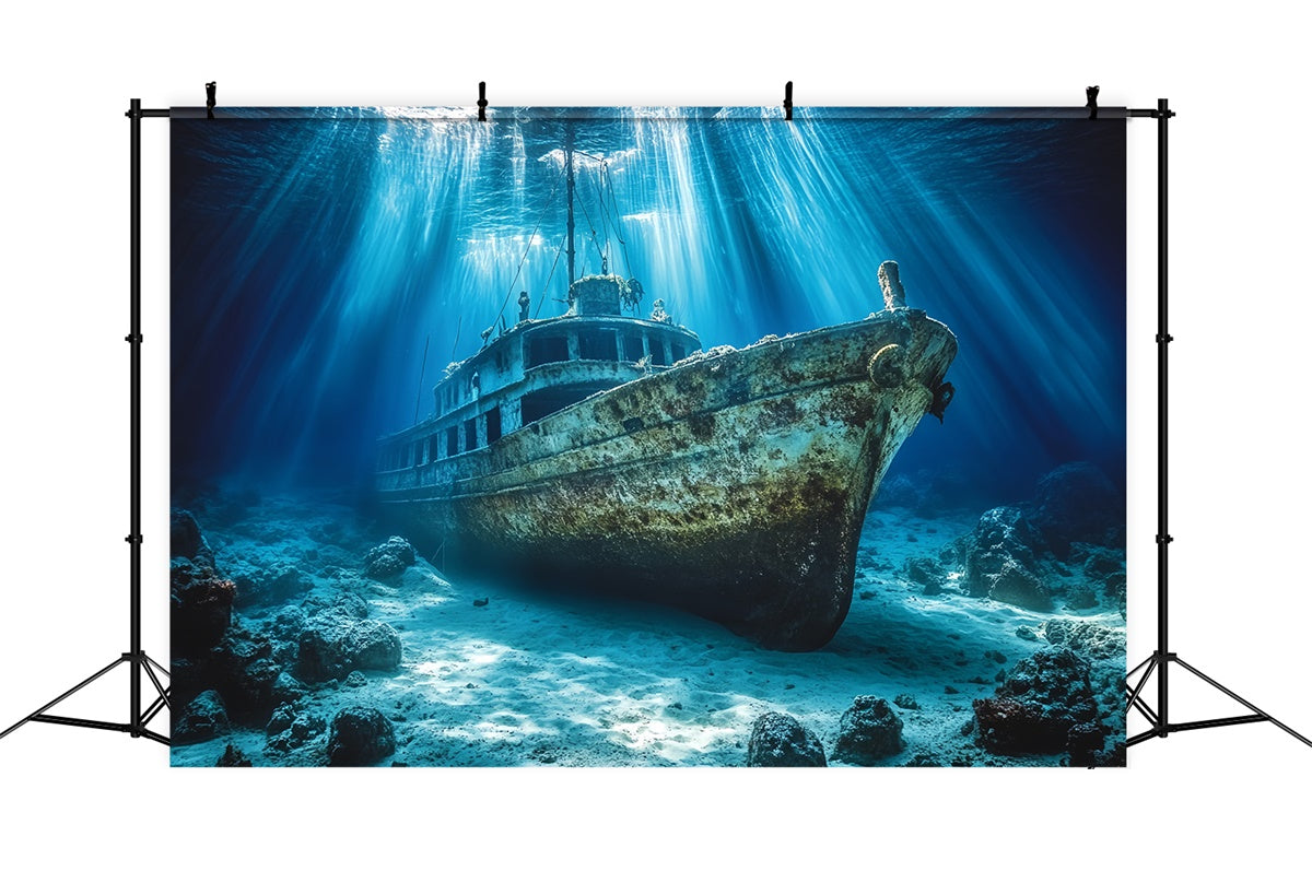 Underwater Backdrop Mystic Wreck Ocean Summer Backdrop CSH5-112
