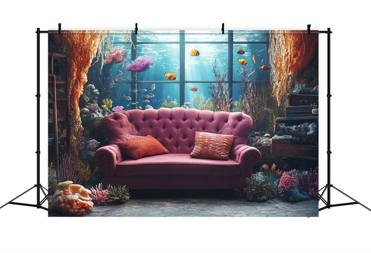 Summer Backdrops Vintage Sofa Ocean View Backdrop CSH5-113