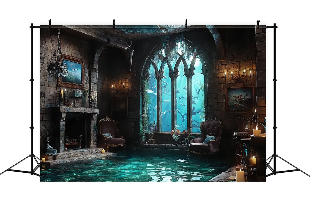 Underwater Backdrop Gothic Sea Castle Summer Backdrop CSH5-114