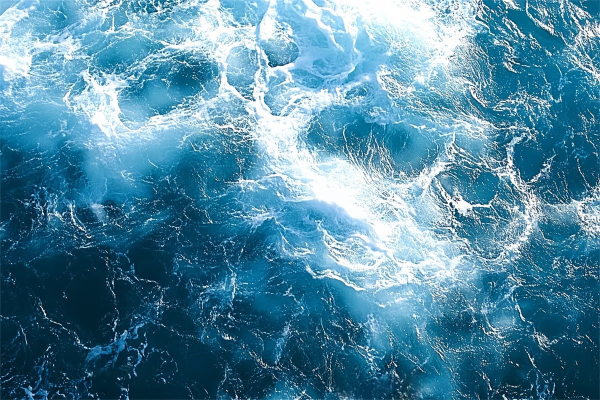 Summer Photo Backdrop Turbulent Sea Foam Blue Backdrop CSH5-118