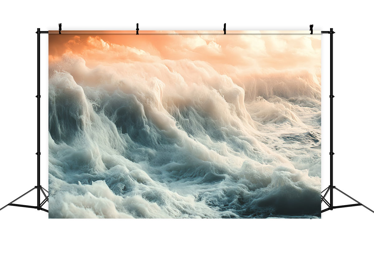 Summer Photo Backdrop Golden Stormy Ocean Backdrop CSH5-120