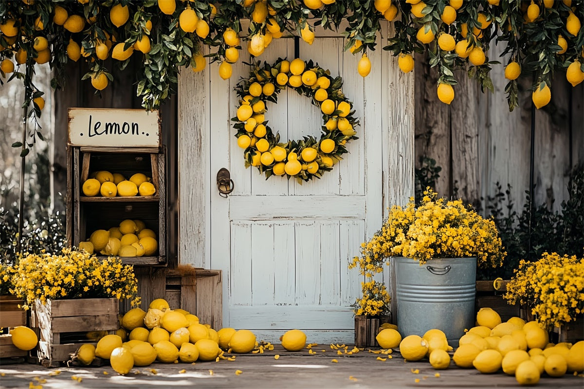 Lemon Backdrop Lemon Harvest Doorway Summer Backdrop CSH5-122