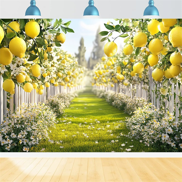 Lemon Backdrop Sunny Lemon Path Summer Backdrop CSH5-125