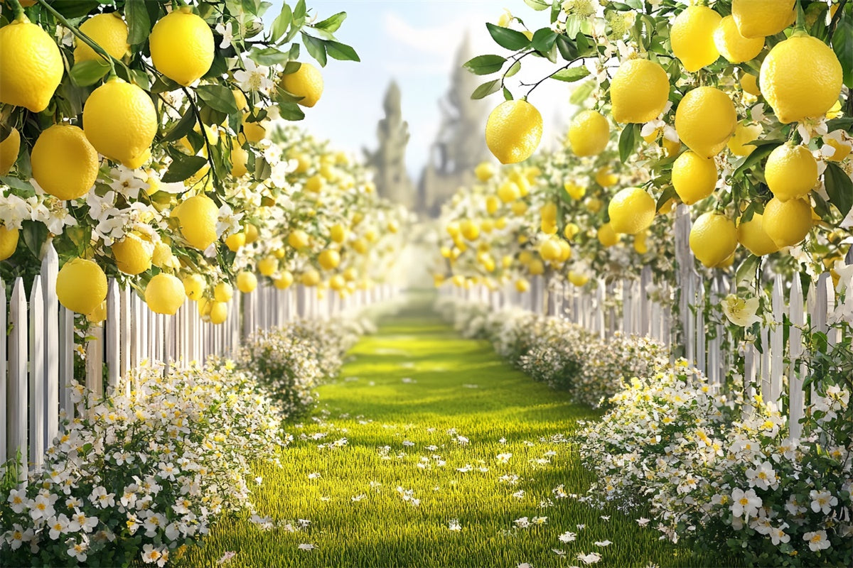 Lemon Backdrop Sunny Lemon Path Summer Backdrop CSH5-125