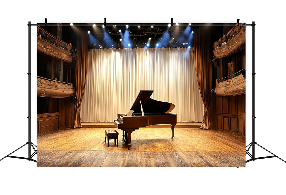 Concert Stage Backdrop Music Hall Wood Vintage Backdrop CSH5-155