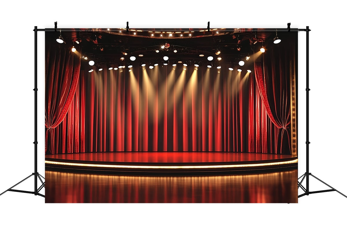 Broadway Stage Backdrops Broadway Theatre Curtain Spotlights Backdrop CSH5-160