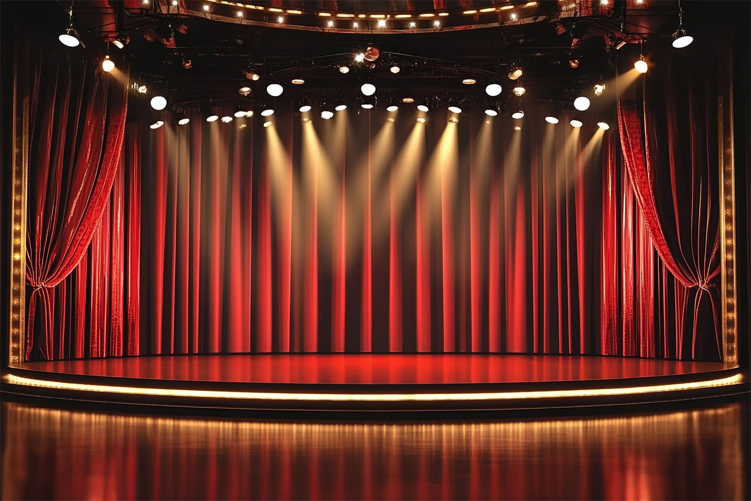 Broadway Stage Backdrops Broadway Theatre Curtain Spotlights Backdrop CSH5-160